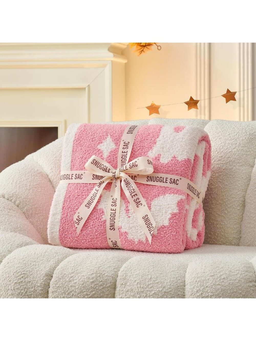 Cozy Halloween Throw Blanket - Pink Ghost & Bat Design, Ultra Soft 50x60" Couch - Picture 5 of 7